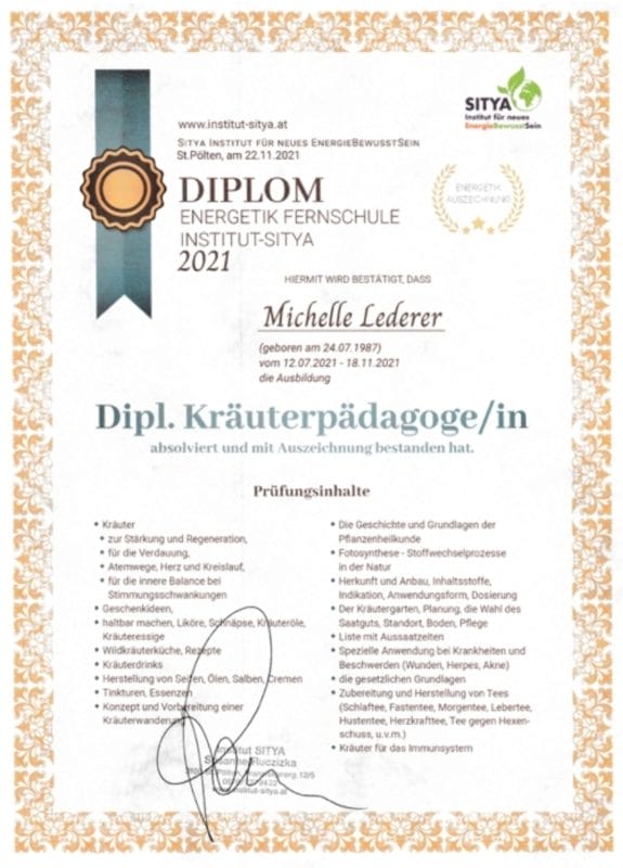 Diplom Kräuterpädagogin