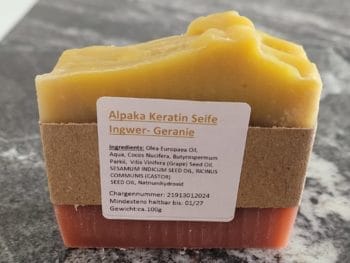 Alpaka Keratin Seife Geranie- Ingwer