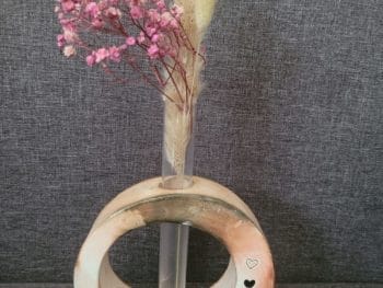 Vase Rosa / Schwarz/ Weis